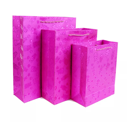 30gsm-160gsm Rose Pink Blue Glitter Gift-Zakken voor Supermarkt
