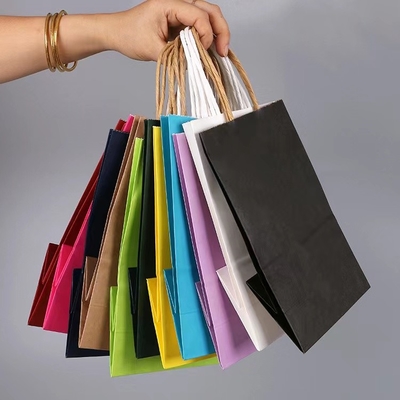 Het Document van douanelogo printed paper shopping bags Kruidenierswinkelzakken met Handvatten